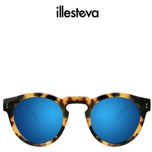 NIB** Illesteva Leonard blue mirrored sunglasses